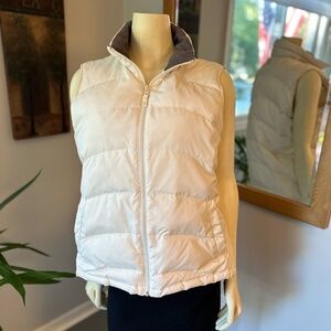 Land's End Women's Off White Down Puffer Vest ~ Size L/P